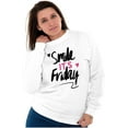 thumbnail image 3 of Smile its Friday Weekend Vibes Happy Women Plus Size Crewneck Sweatshirt Brisco Brands 4X, 3 of 5