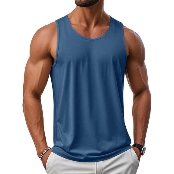Satingcolo Men's Sleeveless UPF 50 Swim Tank Quick Dry Swimming Tank Top UV Protection Workout Running Beach T Shirts