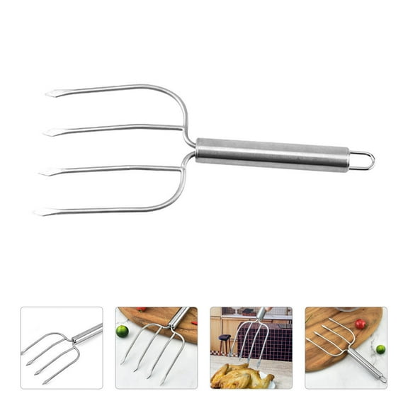 SOPOTUTU Portable Stainless Steel Carving Fork for Camping, Home, Outdoor BBQ and Kitchen Use,