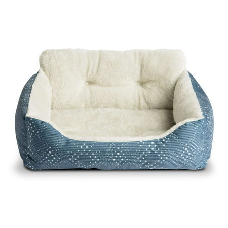 Vibrant Life Lounger Small Dog or Cat Bed, Blue 21" x 17"