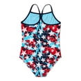 thumbnail image 2 of Wonder Nation Girls Americana Stars Everyday One-Piece Swimsuit, UPF 50+, Sizes 4-18 & Plus, 2 of 3