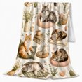 thumbnail image 2 of Cats Lounging Teacups Peaceful Watercolor Cat Lover, Peaceful Pet Portrait Pattern, Warm Flannel Blanket for Living Room and Bedroom, Cat Lovers Just Because Gift, Pet Lover Home Decor, 2 of 9