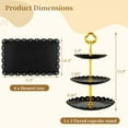 thumbnail image 6 of 9 Pcs Dessert Table Display Set, 3 Pcs 3-Tiered Cupcake Stands & 6 Pcs Square Dessert Serving Trays, Elegant Cake Stands Fruit Trays for Birthday, Wedding, Tea Party, Halloween, 6 of 7
