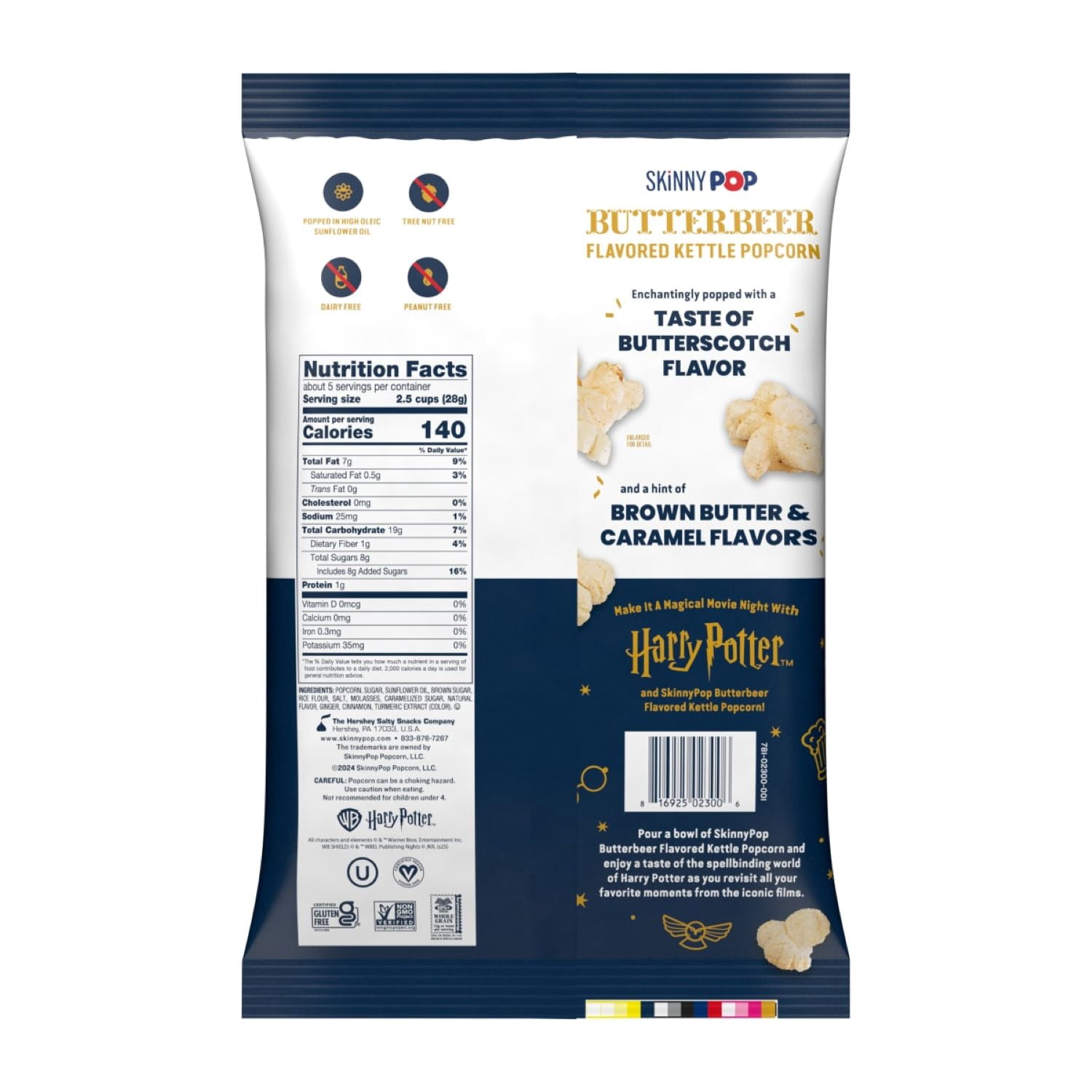 SKINNYPOP Harry Potter Butterbeer Flavored Kettle Popcorn, 5.3 oz Bag