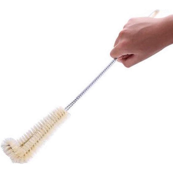 Brosse à Bouteille Bamboopack avec Long Manche en Poils de Sanglier, Rouge, Manche et Poils en Plastique, Parfait pour Bouteilles à Col Étroit, Tasses et Bouteilles de Vin