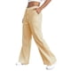 thumbnail image 3 of Pantalones de Salón A Rayas de Pierna para Mujer, Cintura Elástica y Bolsillos Amarillo XXL, 3 of 7