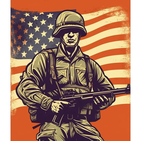 Paint by Numbers Kit for Adults -Flag Soldier - Beginner Oil Paingting Kits Drawing DIY Acrylic Arts Craft Kit Gift for Home Decor 16X20 Inch-