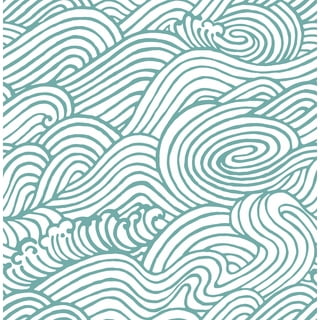 Teal and sale white wallpaper