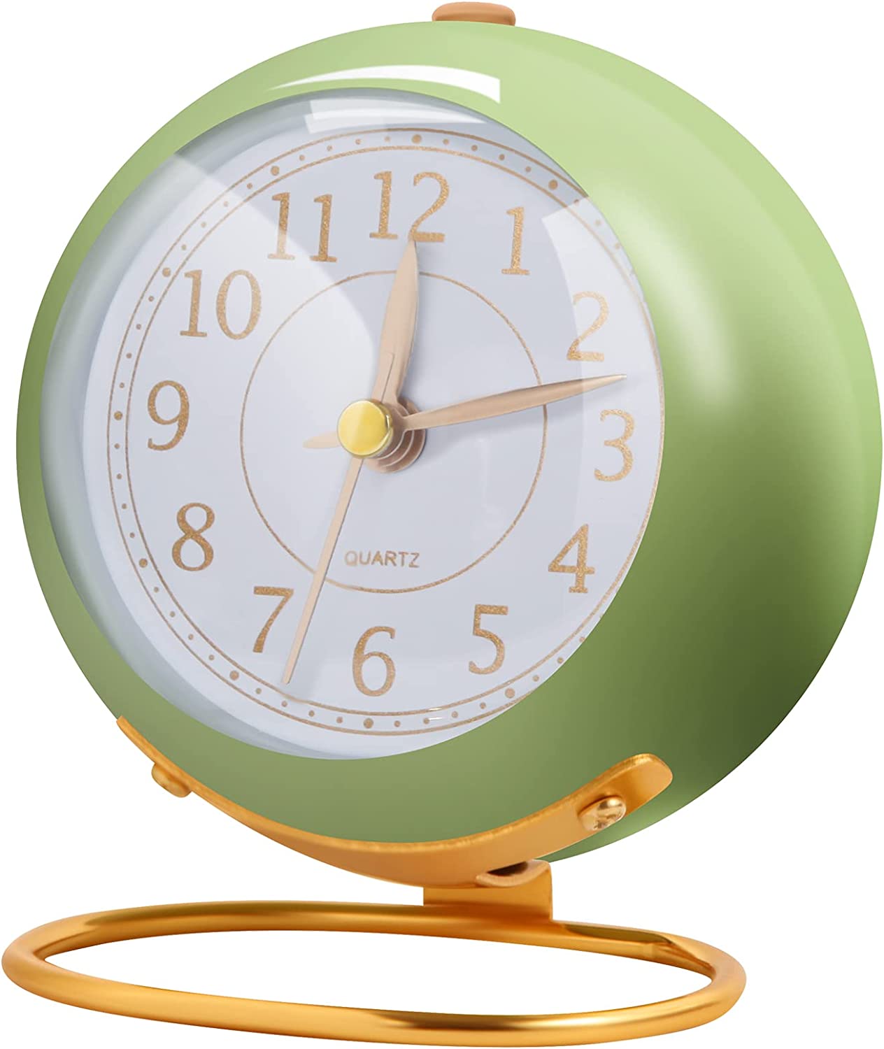 Desk Alarm Clocks, Bedroom Battery Powered Round Clock,Super Silent Non Ticking, Analog Alarm