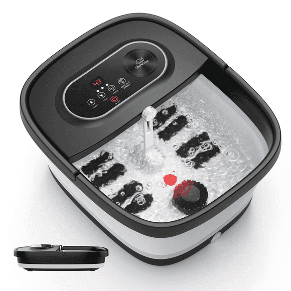 Snailax Bain de Pieds avec Chaleur, Bain de Pieds avec Massage, 8 Rouleaux de Massage Shiatsu