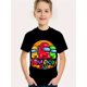 thumbnail image 1 of Boys' 3D Print Short Sleeve Cartoon T-shirt, Cotton Casual Crew Neck Slight Stretch Summer Weekend Casual Wear, 1 of 6