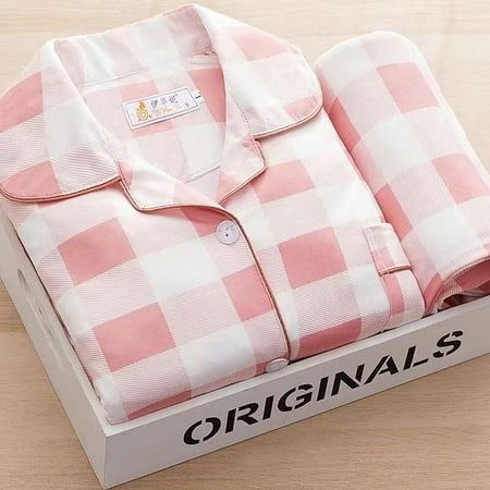 

Spring and Autumn Hot Style Lapel Pajamas Women‘s Cardigan Long-sleeved Trousers Cartoon Home Service Ladies Suit