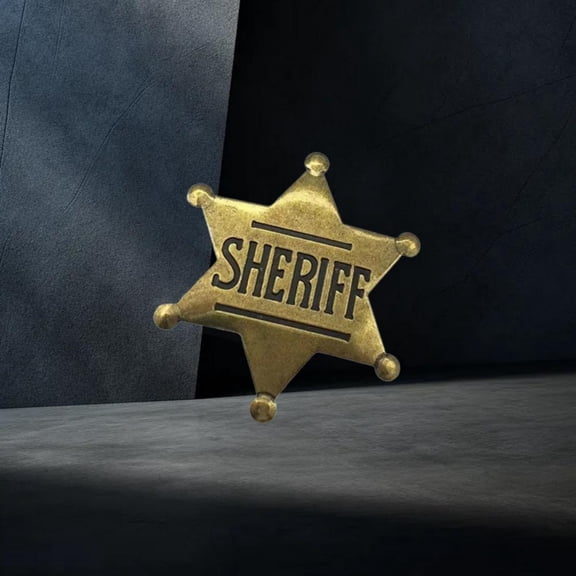 Six-pointed Star Police Brooch Vintage Western Metal Sheriff Badge for Cowboy Party Decor Women Men Lapel Pins Jewelry Accessories