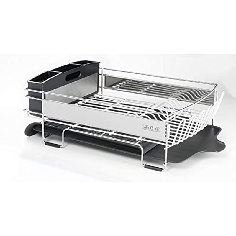 Sabatier Expandable Stainless Steel Dish Rack, 30Inch, Black