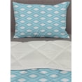 thumbnail image 3 of Vintage Blue Comforter & Sham Bedding Set, Horizontal Wavy Lines with Ogee Style Bold Inner Details Curvy Motif, 3 pcs Duvet Set Microfiber Filling Quilt, 5 Sizes, Pale Blue White, by Ambesonne, 3 of 4