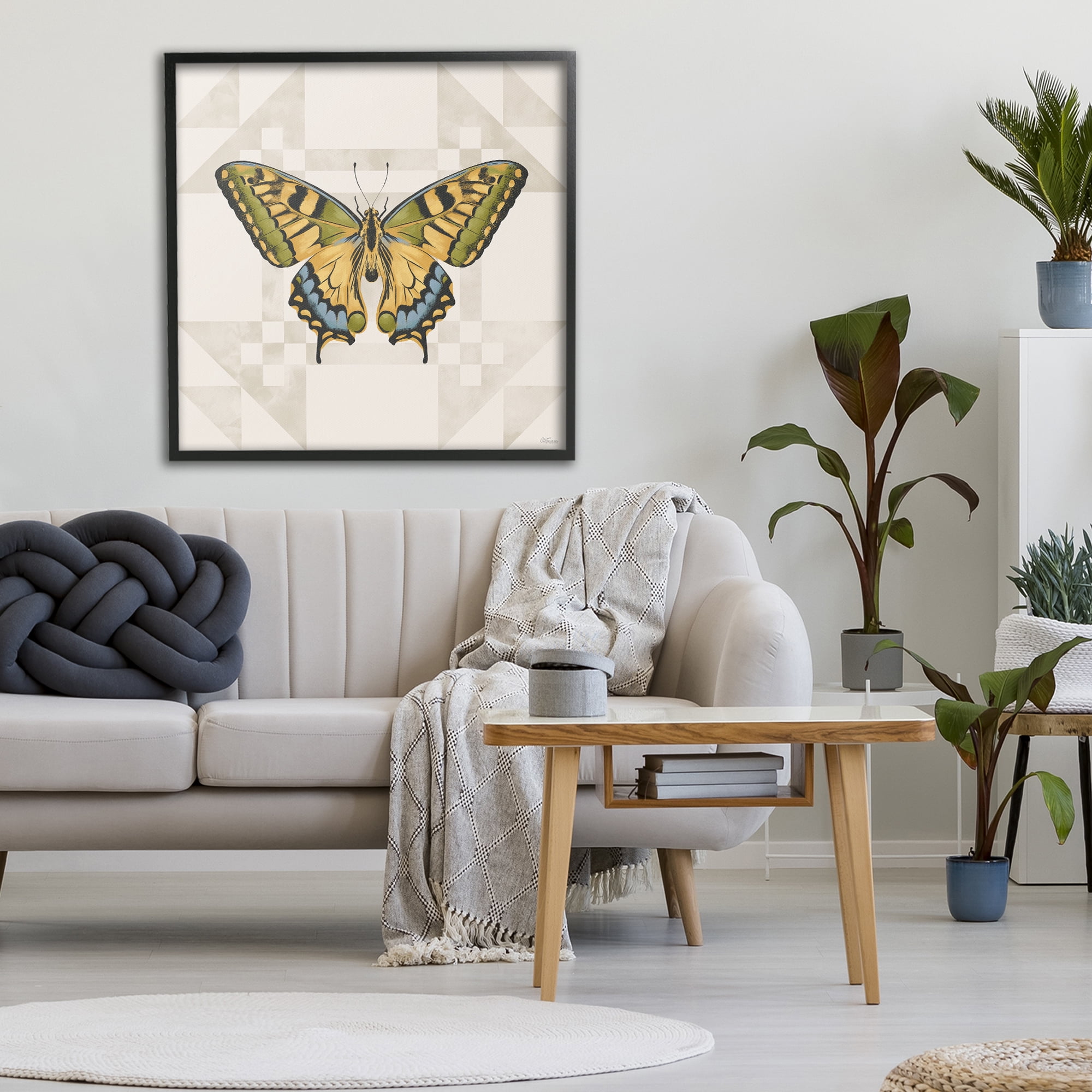 Stupell Industries Green Swallowtail Butterfly Black Framed Giclee Art, design by Cat Thurman Designs