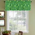 thumbnail image 3 of Lucky Shamrock Curtain Valances for Windows, Kitchen Valance Window Treatments Panel 2 Pack, St. Patrick's Day Spring Plants Green Stripes Rod Pocket Short Curtains for Bathroom Bedroom 42 x 12 Inch, 3 of 8