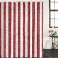 thumbnail image 2 of Red Geometric Bathroom Shower Curtains with 12 Hooks Polyester Waterproof Shower Curtain for Stalls and Bathtubs Vintage Stripes Abstract Modern Art Decorative Bathroom Privacy Curtain 66x72 Inches, 2 of 9