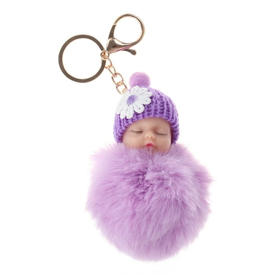 LOLIPPYY Key Accessories Plush Keychain Violet 1Pack Decoration for Backpacks