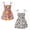 Pink 1, variant on Pack of 2 Little Girls Floral Smocked Sundresses Bohemian Summer Beach Casual Play Dresses for Toddler Kids