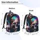 thumbnail image 2 of Disketp Modern Abstract Colorful Skull B print Canvas Backpack Lightweight Travel Daypack Student Rucksack Laptop Backpack-Small, 2 of 5