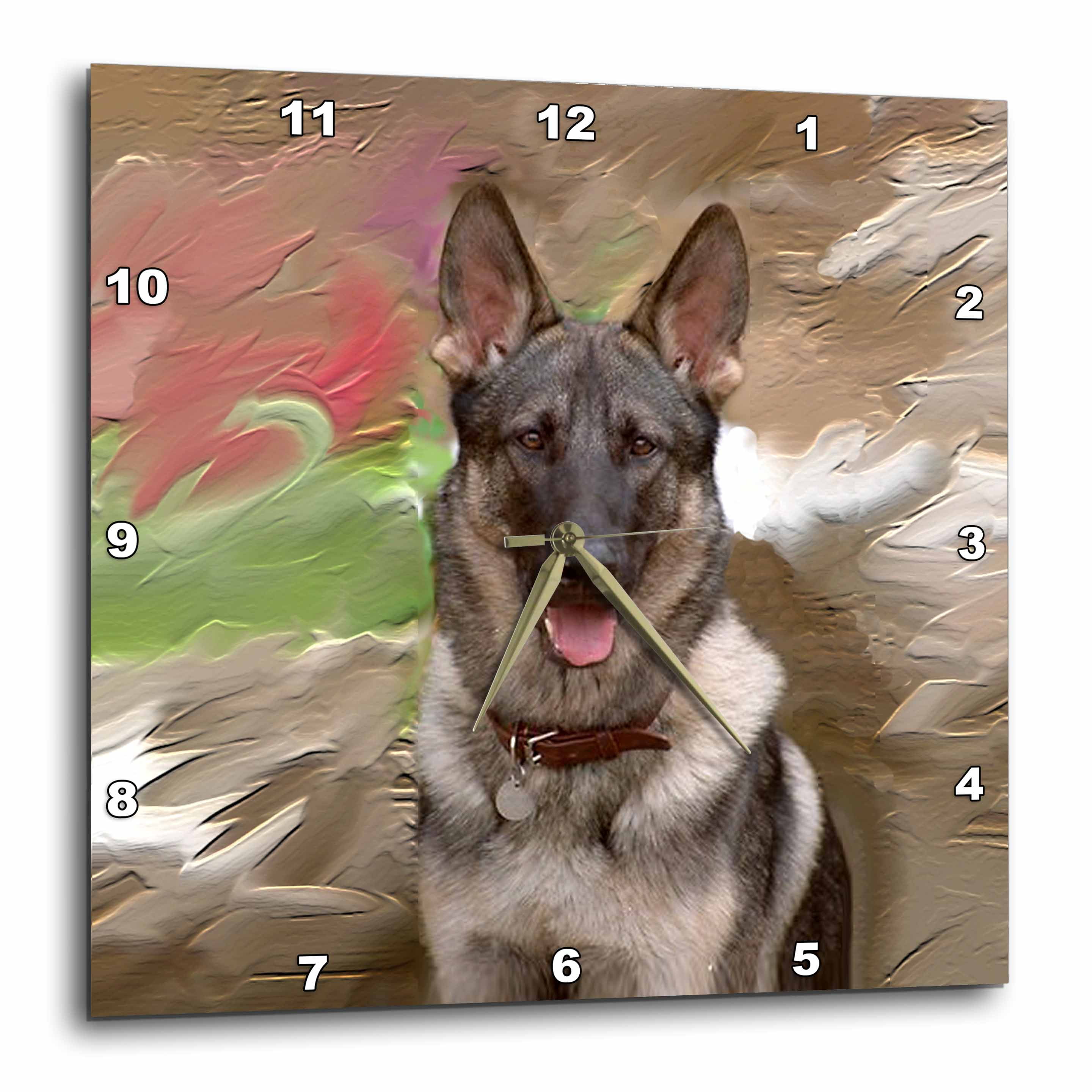 3dRose German Shepherd Wall Clock, 10 by 10inch
