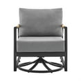thumbnail image 2 of Razi Outdoor Swivel Glider Lounge Chair- Black Aluminum- Gray Cushion, 2 of 7
