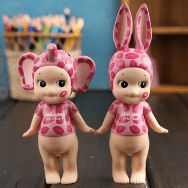 Juego de 2 muñecos Kewpie de la serie Sonny Angel, animales, colección de artistas, 15 cm, cajas originales
