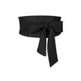 thumbnail image 1 of Cinturón Obi sólido para mujeres de tallas grandes INSPIRE CHIC, cinturón de lazo autoadherente, cinturón ancho para la cintura para vestido 22.05-32.28" Negro, 1 of 5