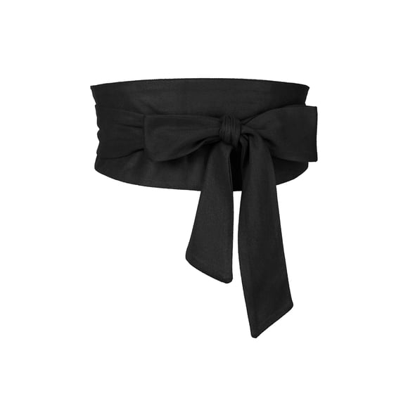 Cinturón Obi sólido para mujeres de tallas grandes INSPIRE CHIC, cinturón de lazo autoadherente, cinturón ancho para la cintura para vestido 22.05-32.28" Negro