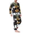 thumbnail image 2 of Lsque Pineapple With Black Glasses Pattern Long Sleeve Pajama Set for Men - Soft 2-Piece Sleepwear and Loungewear Set with Pockets, Comfy Nightwear-Large, 2 of 7