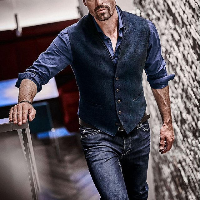 Chaleco de un solo pecho para hombre, chaqueta para hombre, chaleco de traje con estampado de espiga clásico vintage para hombre, chaleco informal de mezcla con cuello en V para hombre