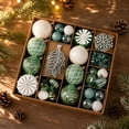 thumbnail image 6 of Dmlowu Christmas Tree Decorations, 62Pcs Shatterproof Christmas Ball Ornaments Set of Snowflake Pinecone Leaf Pendants, Assorted Hanging Ornaments for Holiday, 6 of 6