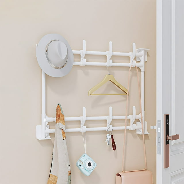 Multifunctional Hanging Rack Punch Free Self Adhesive Hook for Kitchen Bathroom and Living Room Storage with Strong Adhesive Backing and Durable Plastic Material Maximizing Space Efficiency