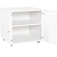 thumbnail image 4 of White Printer Stand with Universal Wheels - 360° Rotation for Mobility, 4 of 7