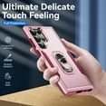 thumbnail image 6 of for Samsung Galaxy S23 Ultra Case, Slim Fit Military Grade Drop Tested Dual Layer Shockproof Case with 360 Ring Holder Kickstand Protective Rugged Car Magnetic Non-Slip Phone Case,Pink+Rose, 6 of 10