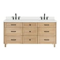 thumbnail image 6 of ARIEL Monroe 73 Inch Double Rectangle Sink Bathroom Vanity With Pure White Quartz Countertop 1.5 Inch Edge In Oak, 6 of 8