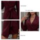 thumbnail image 3 of Vestido Con Cinturón, Elegante Vestido De Manga Larga Con Cuello En V, Color Puro Suave Para Ir De Compras Y Citas ANGGREK Borgoña L, 3 of 6