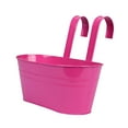 thumbnail image 2 of Balcony Railing Planter, 12inDeep Metal Hanging Planter, Fence Hooks, Flower Pots Outdoor, Fence Hanging Planters, Pink Decor, 1 Pc, 2 of 9