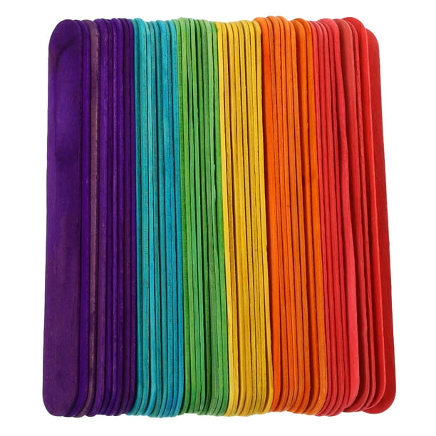 100 palitos de helado para manualidades, palitos de helado de madera, palitos de cera, palitos para manualidades, palitos para mezclar, palitos de madera, palitos anchos para golosinas