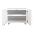 thumbnail image 4 of 2 Door Office Furniture Copier Cabinet Steel Copier Stand Mobile Pedestal File Printer Stand For Home Office Garage Gym School, White(17.7inch), 4 of 6