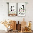 thumbnail image 6 of Custom Kitchen Towel, Purple Flower Personalized Dish Towels Tea Towel | Family Name Hand Towel | Kitchen Decor | Housewarming Gift Monogram Dishcloth Wedding Gift (Floral 1), 6 of 6