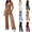 #01 Khaki, variant on Two Piece Sets for Women Summer V Neck Short Sleeve Ruched Crop Top Wide Leg Pants Outfits Soft Stretchy Lounge Yoga Suits,XXL,#01 Black