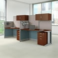 thumbnail image 7 of Office in an Hour 2 Person Cubicle Desk Set in Hansen Cherry - Engineered Wood, 7 of 7