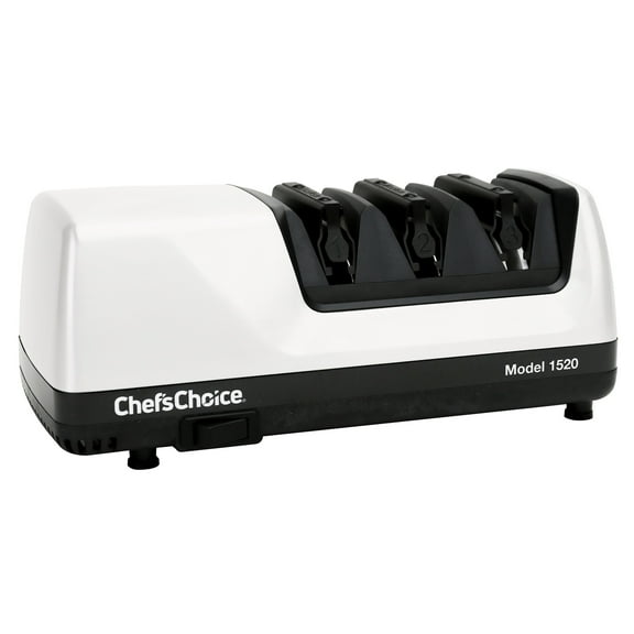 Chef'sChoice Model 1520 AngleSelect Professional Electric Knife Sharpener for Straight Edge and Serrated Knives, White