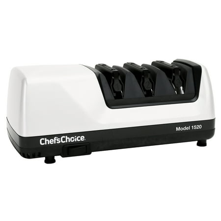 Chef'sChoice Model 1520 AngleSelect Professional Electric Knife Sharpener for Straight Edge and Serrated Knives, White