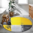 thumbnail image 3 of Round Rugs 3Ft, Abstract Yellow Gray Round Area Rug Washable Indoor Throw Carpet, Modern Geometric Oil Painted Small Non Slip Circle Rug for Bedroom Living Room Home Decor Aesthetic, 3 of 8