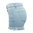 thumbnail image 4 of Pimfylm Jean Shorts for Women Casual Summer High Waisted Button Frayed Raw Hem Denim Shorts Light Blue, S, 4 of 5
