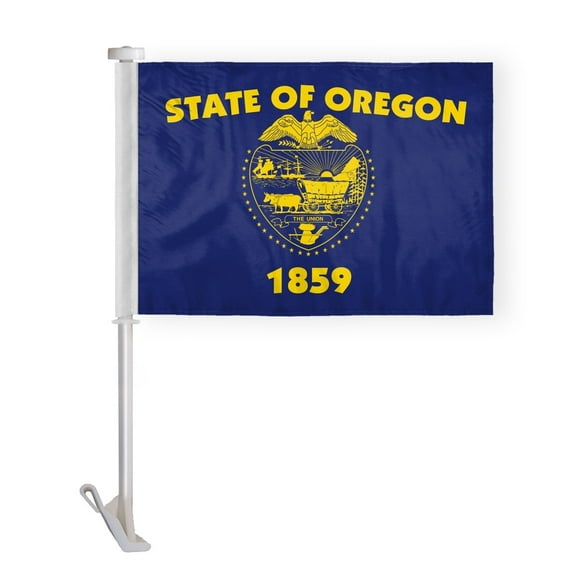 A.G.A.S Oregon State Car Window Flag, 10.5x15 Inch, Knitted Polyester