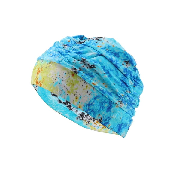 Unique Bargains 1 Pc Elasticity Swim Cap 5.91"x9.25" Lake Blue